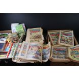 Comics and Annuals including large quantity of Victor Comics dating around 1980's, Seven Rupert