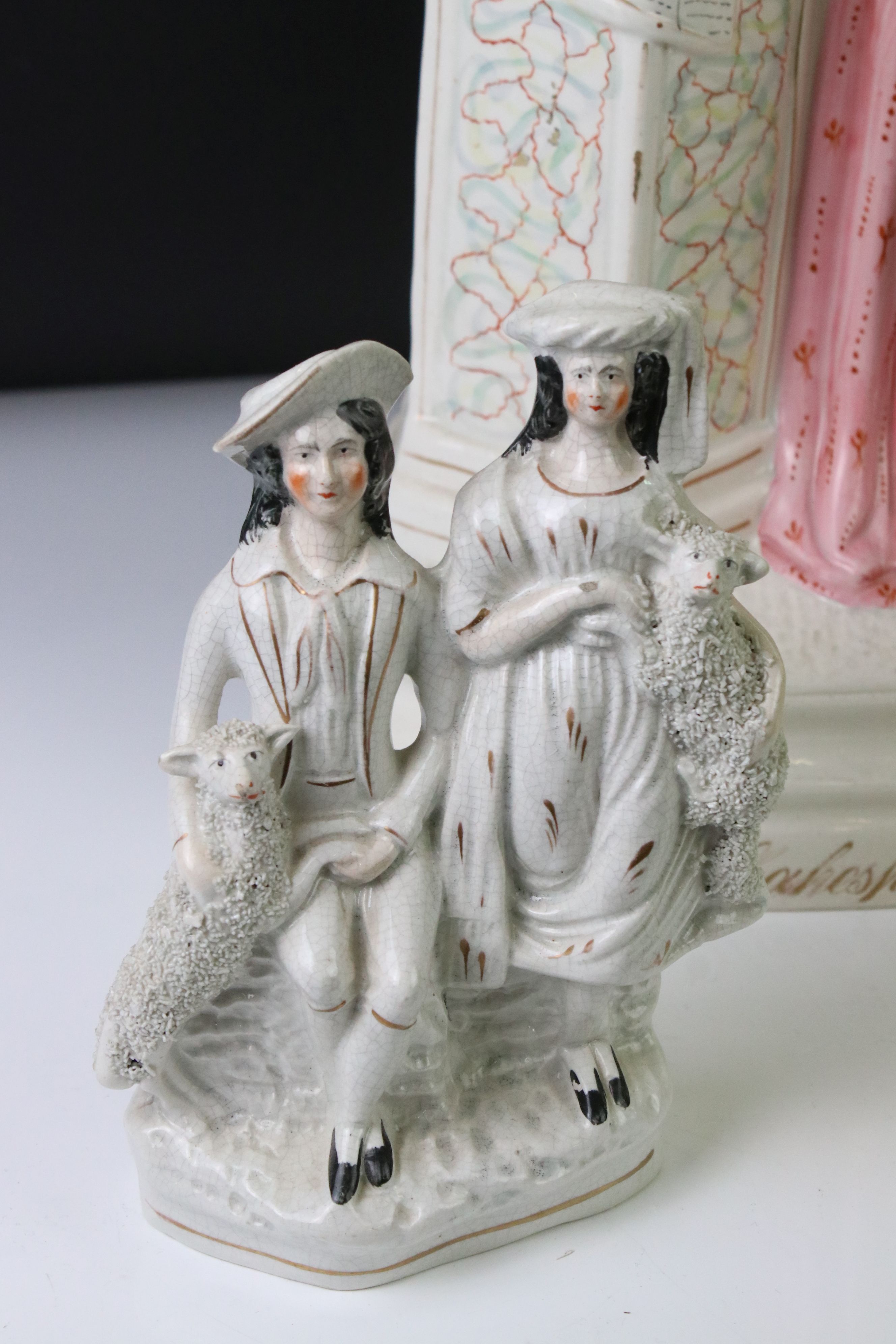 19th Century Staffordshire figure of William Shakespeare, 47cm high, together with two 19th - Image 4 of 11