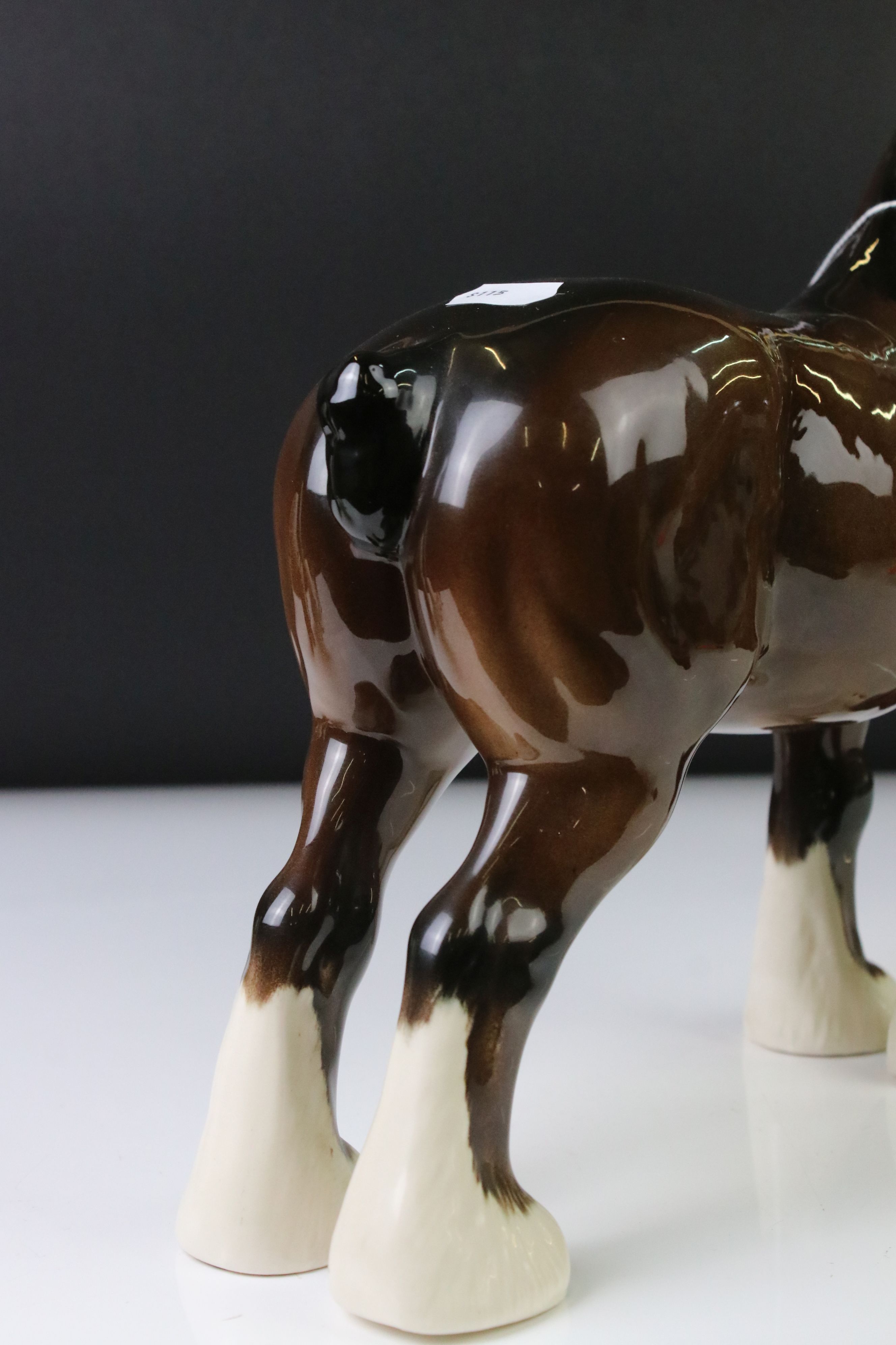 Beswick brown gloss shire horse with original paper label, 26.5cm high, together with a Beswick - Image 6 of 13