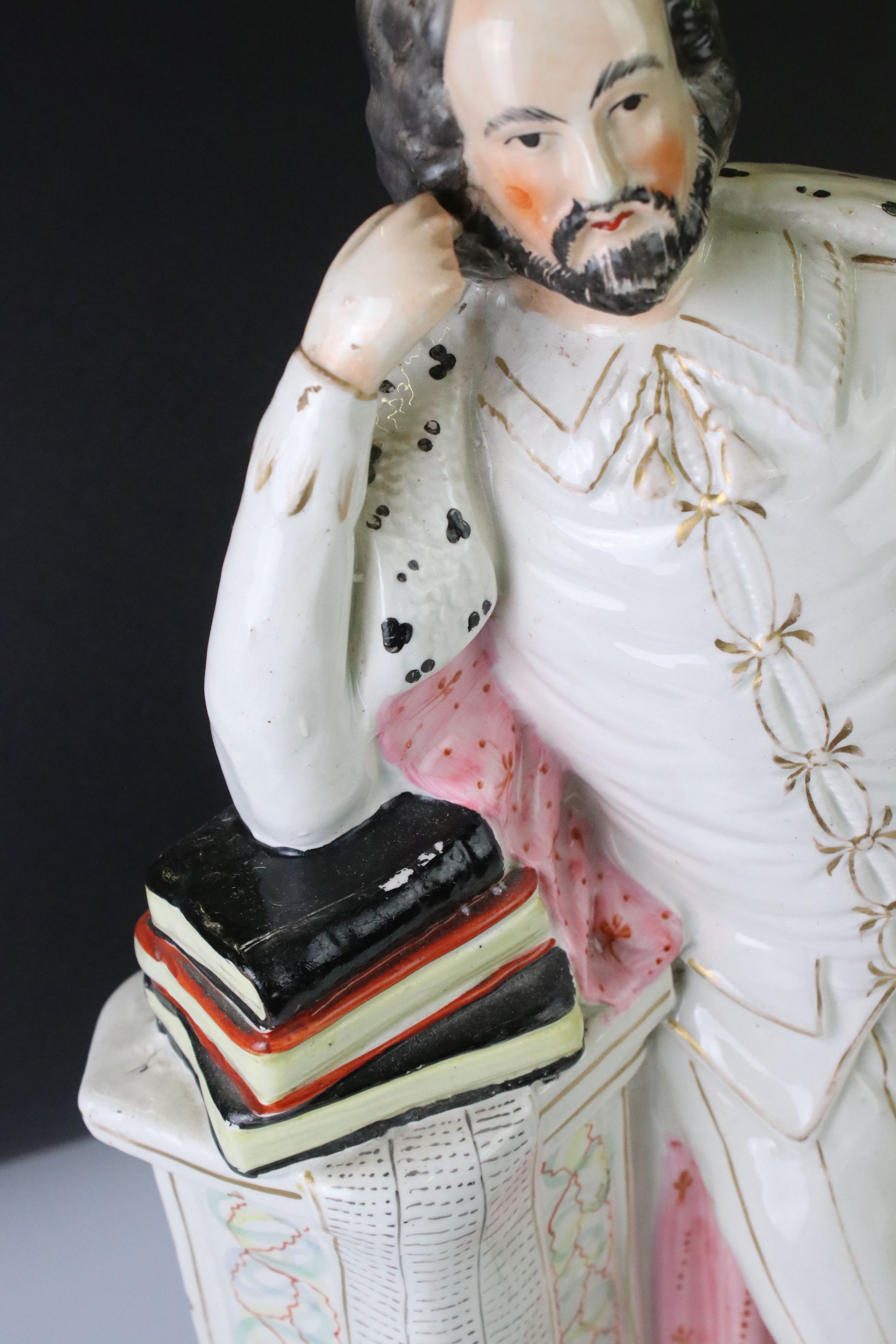 19th Century Staffordshire figure of William Shakespeare, 47cm high, together with two 19th - Image 10 of 11