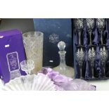 Collection of 20th century crystal glassware, 27 pieces comprising a boxed set of 6 Stuart Crystal