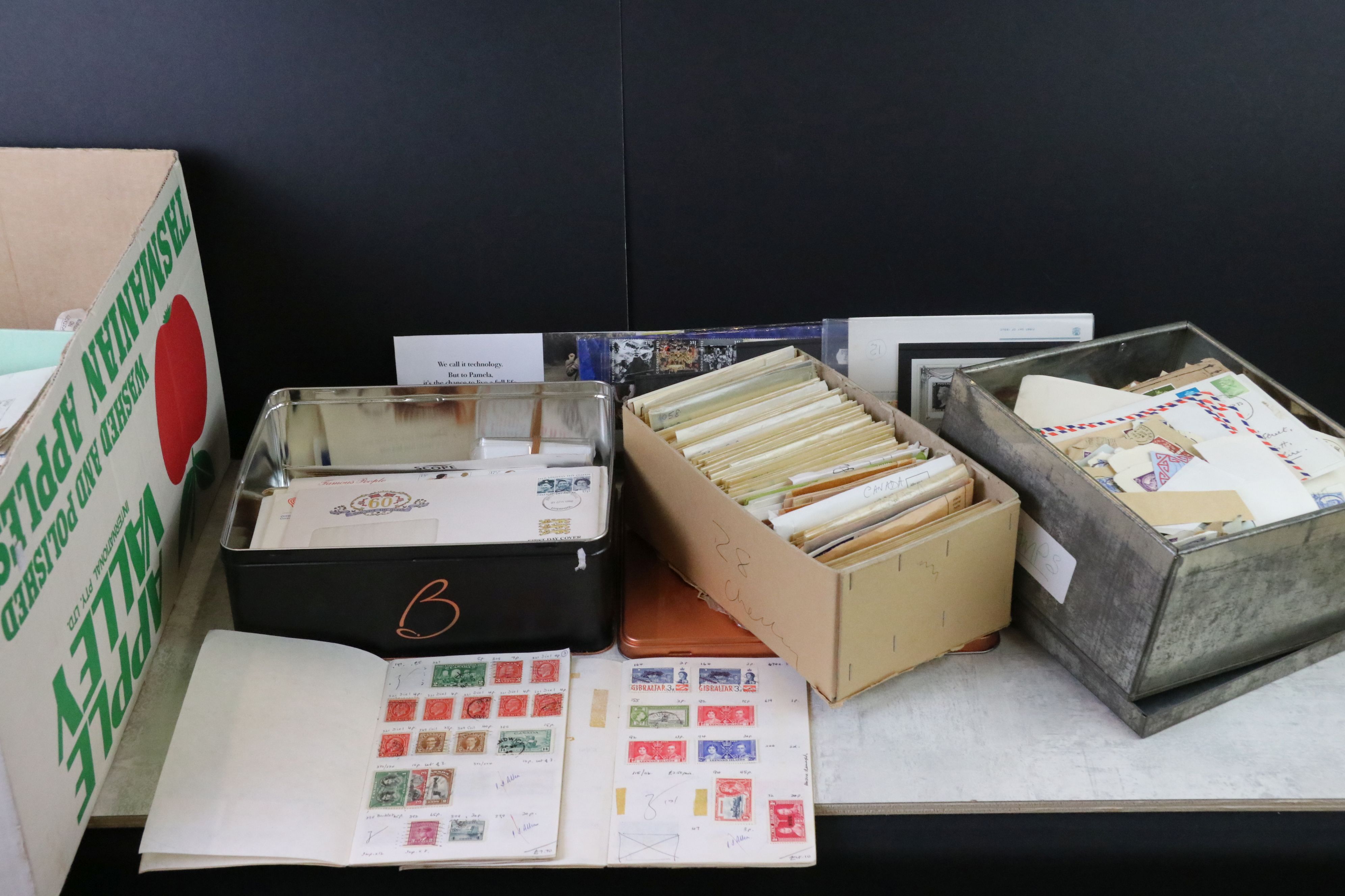 Large quantity of stamps, mostly GB & Commonwealth, loose and on franked envelopes, FDCs, books of