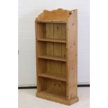 Pine Bookcase with five shelves, 63cm wide x 24cm deep x 139cm high