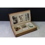Over 250 early 20th century postcards in a vintage album, various subjects to include topographical,