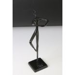 Bodrul Khalique - Bronze Figurine of a Ballet Dancer, label to base, 29cm high