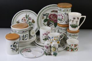 Collection of Portmeirion ' Botanic Garden ' ceramics to include a dinner plate, 3 x soup bowls, a