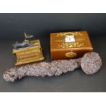 A small group of mixed collectables to include a country rabbit music box, Egyptian style jackel