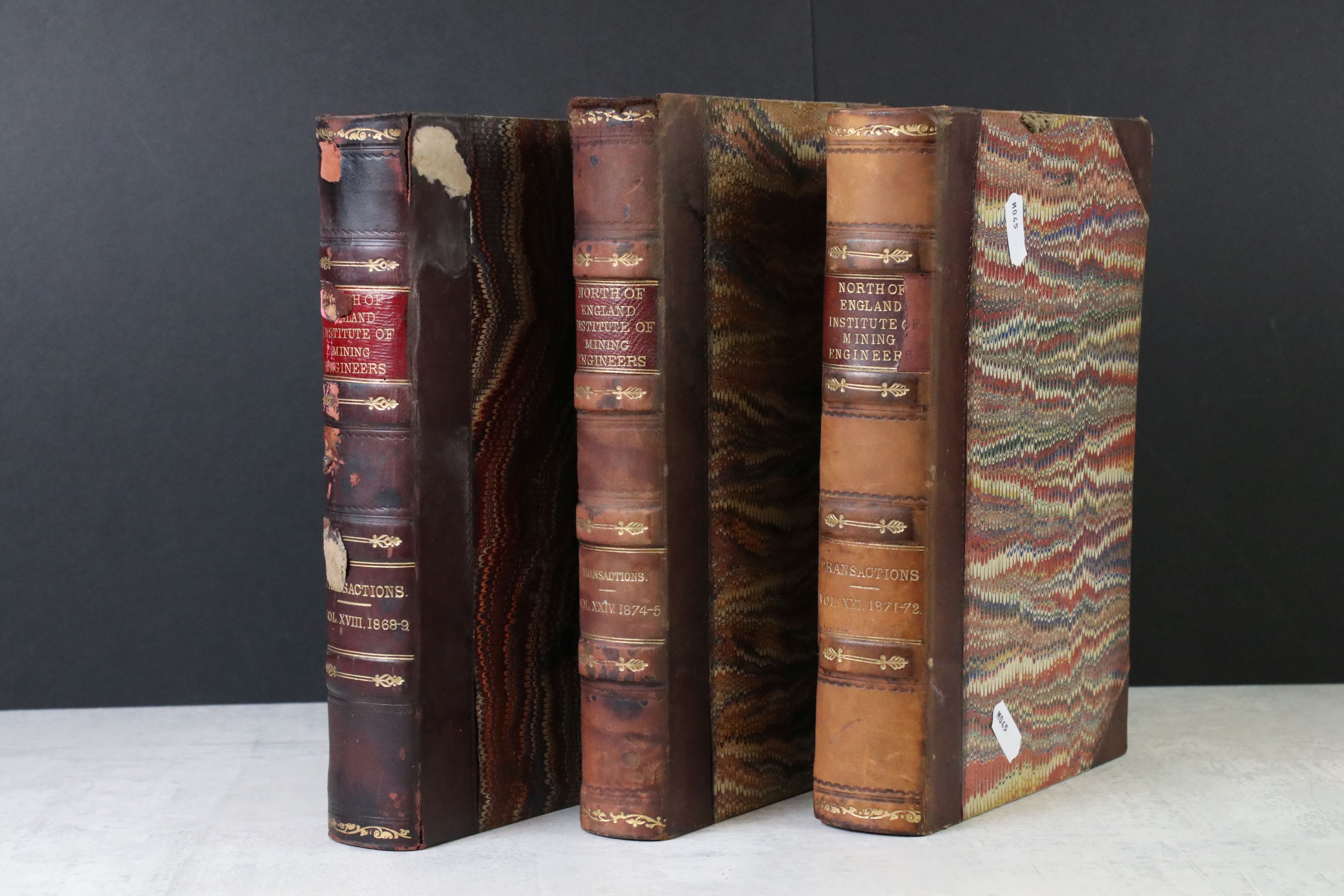 North Of England Institute Of Mining Engineers, three bound volumes of Transactions, vols. XVIII,