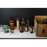 Large Collection of Coloured and Clear Glass Bottles, 19th century onwards including Medicine