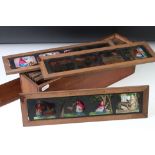 Collection of 11 Victorian multi-image coloured magic lantern story slides to include Little Red