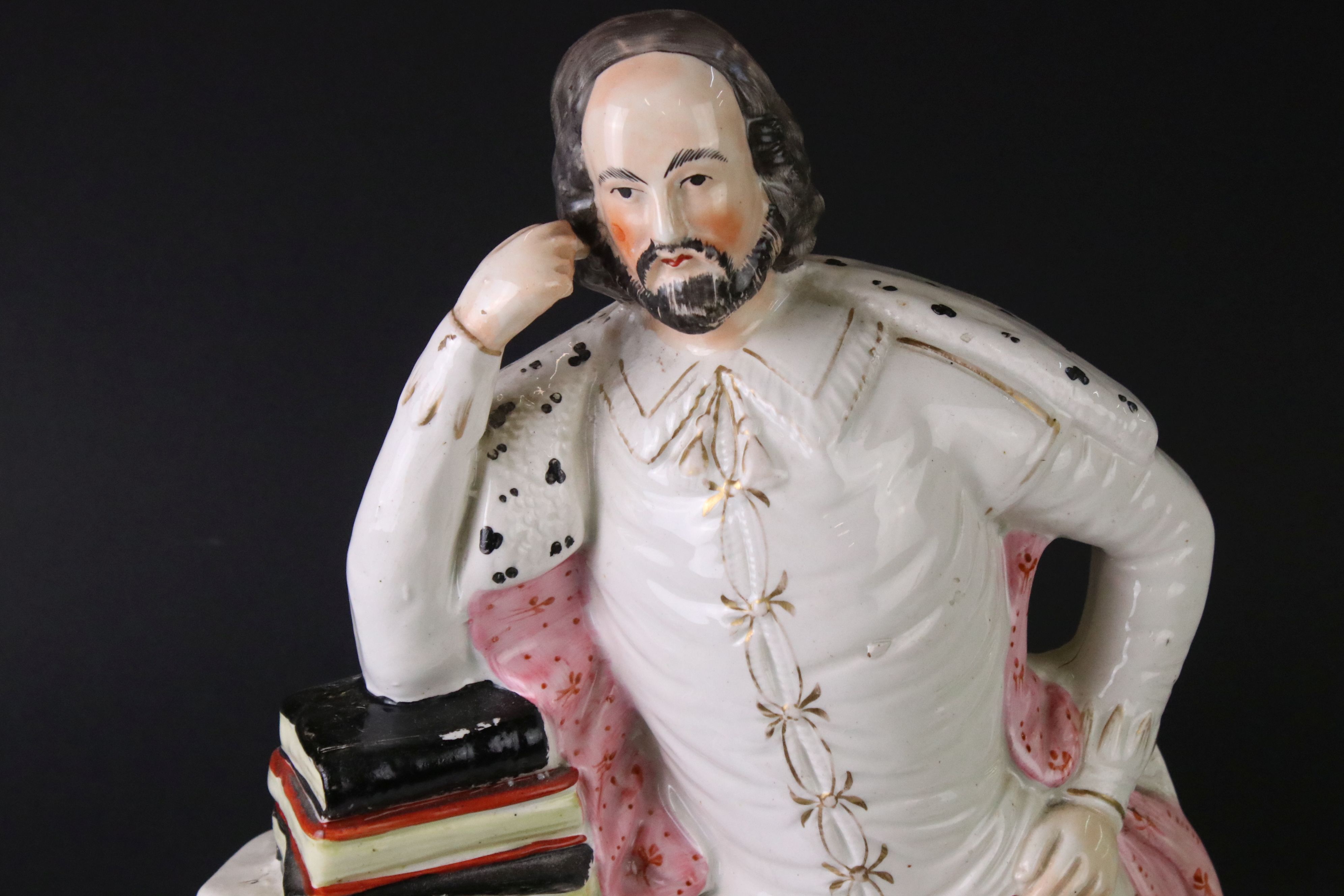 19th Century Staffordshire figure of William Shakespeare, 47cm high, together with two 19th - Image 8 of 11