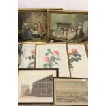 Two William Redmore Biggs Coloured Engravings, 42cm x 33cm together with two other Engravings and