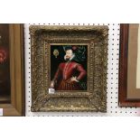 Oil on panel, gilt framed portrait of Elizabethan English statesman Robert Dudley, 1st Earl of