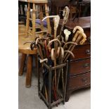 Large Quantity of Walking Sticks and Shepherds Crooks including Horn Handled plus Riding Crop,