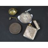 A small group of collectables to include a fully hallmarked sterling silver vesta case, Royal