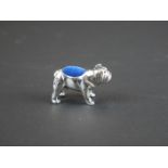 Silver dog pincushion