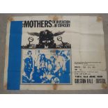 Memorabilia - Original Frank Zappa / Mothers Of Invention concert poster for their performance at