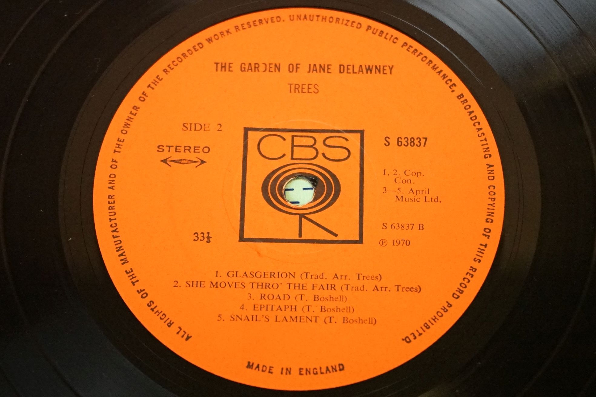 Vinyl - Trees The Garden Of Jane Delawney on CBS 63837 Stereo. Sleeve & Vinyl Vg+ - Image 4 of 6