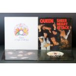 Vinyl - 4 Queen LPs to include Queen 2, A Day At The Races, A Night At The Opera, Sheer Heart