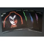 Vinyl - 4 KISS member LPs to include 1978 Ace Frehley, Gene Simmons, Peter Criss, Paul Stanley.