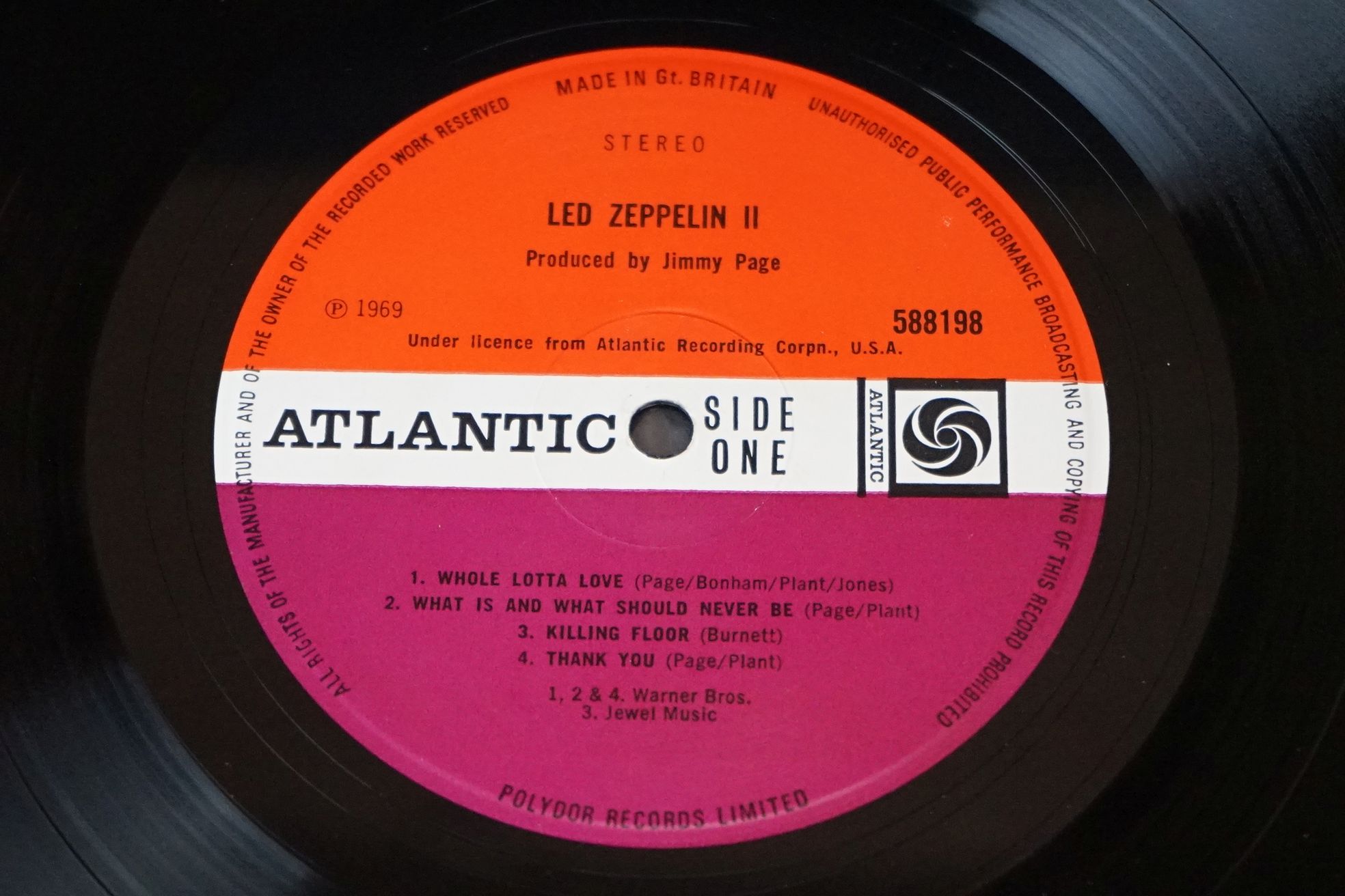 Vinyl - 3 Led Zeppelin LPs to include One (588171) Warner Bros / Arts / Jewel Music publishing - Image 8 of 14