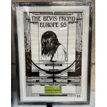 Music Memorabilia - The Bevis Frond Europe 95 tour poster, framed and glazed. Display also