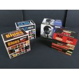 CDs - Four box sets to include 2 x La Discotheque (Miles 20 CDs & Blues 25 CDs), Jazz On Disques