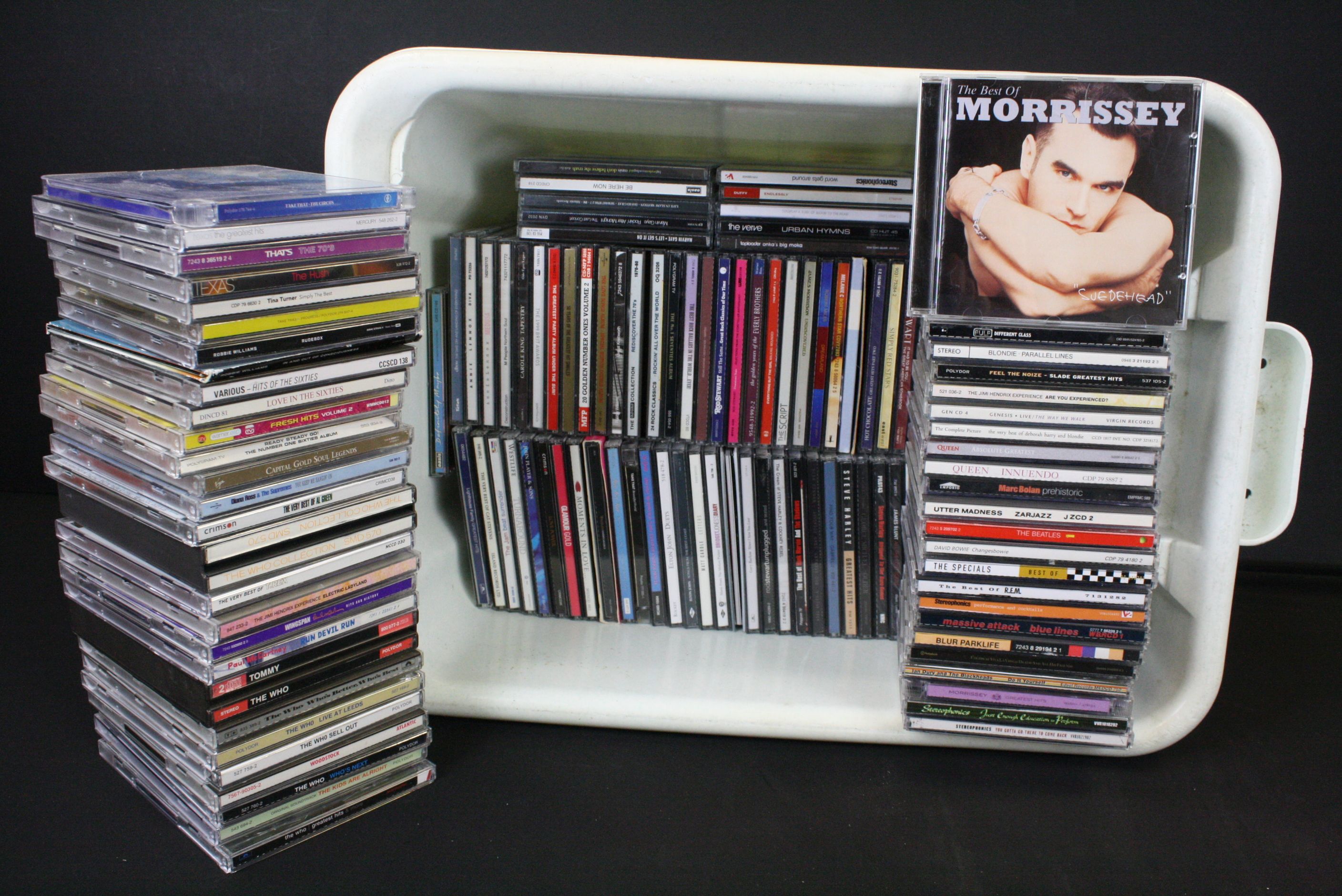 CDs - Over 140 CDs spanning genres and decades including 90s indie, 60s & 70s classic rock, soul,