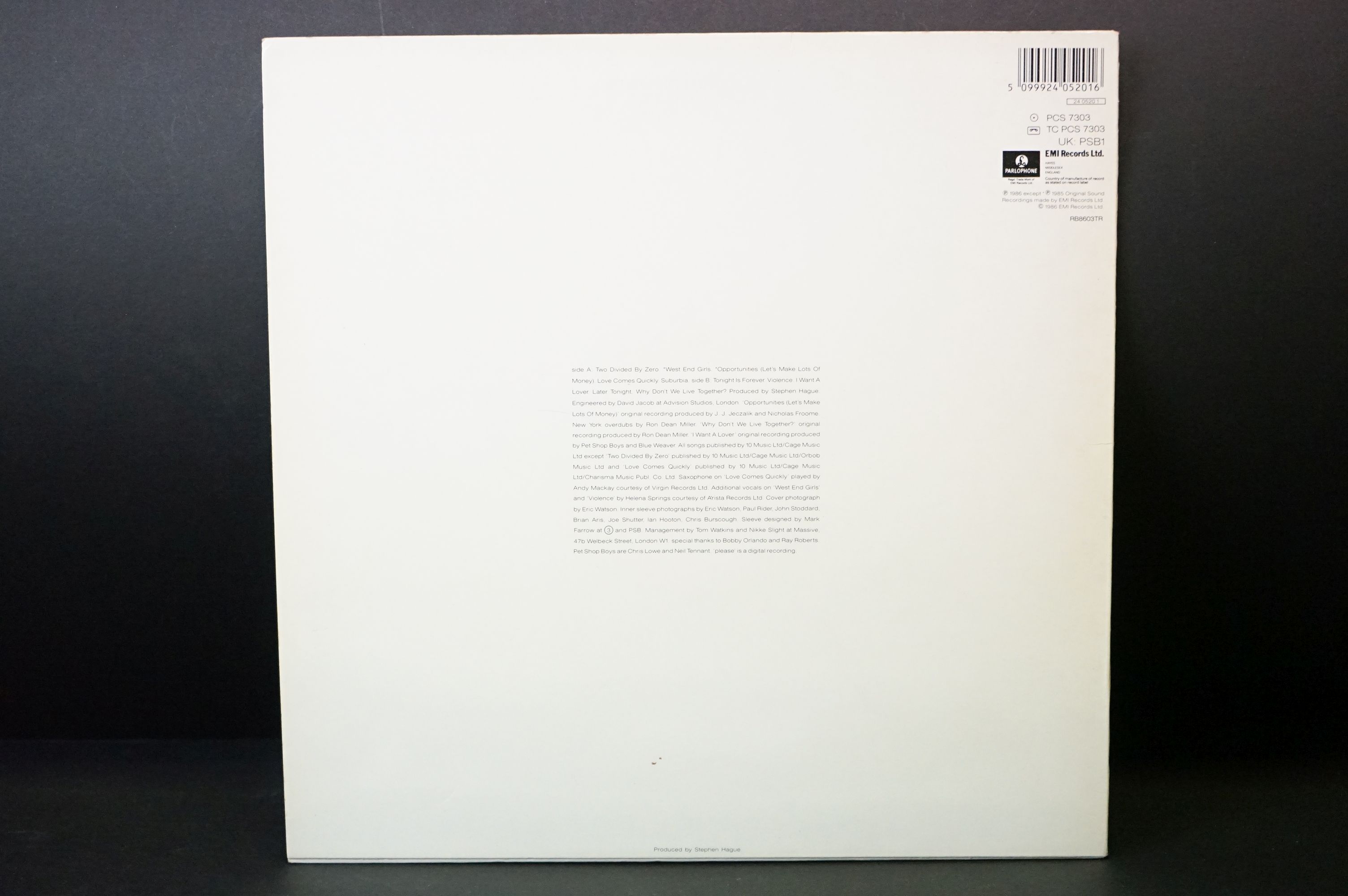 Vinyl - 5 Pet Shop Boys LPs and 1 12" single to include Disco, Introspective, Please, Actually, - Image 12 of 18