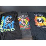 Memorabilia - 7 Pink Floyd & related T-Shirts to include European Tour 1994 (white XL), The Wall