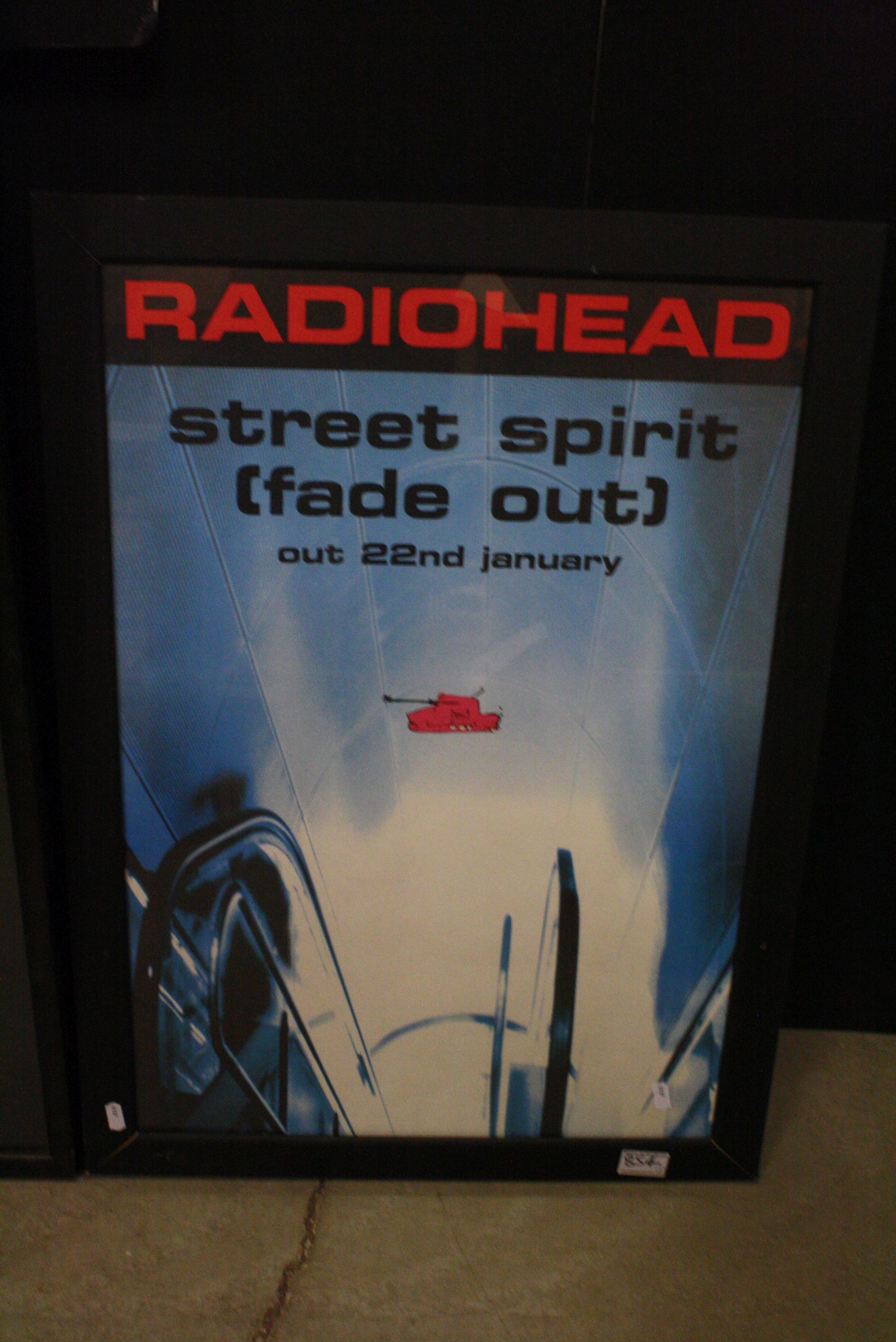 Memorabilia - Two framed and glazed Radiohead posters - one band shot and one to promote the release - Image 5 of 6