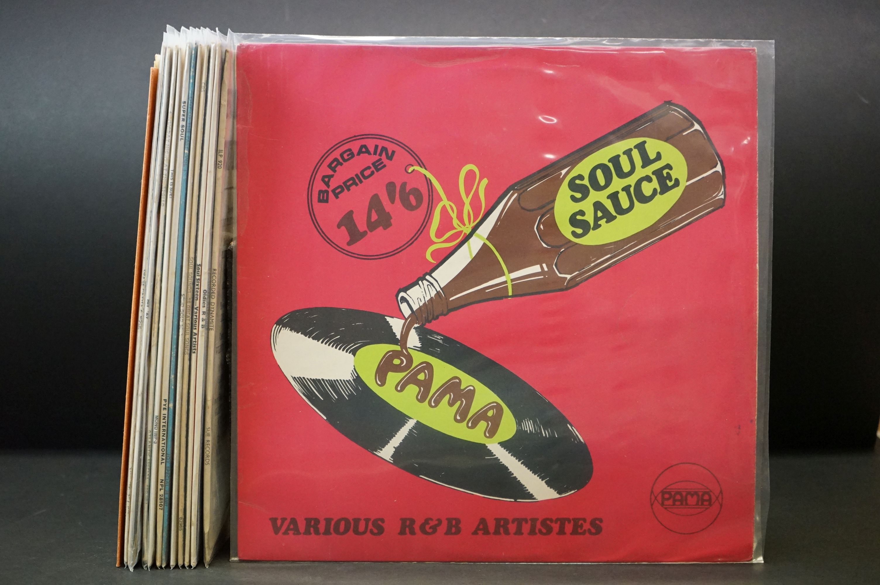 Vinyl - 13 original 1960s, mainly UK, Soul compilations, to include: Soul Sauce (Pama Records,