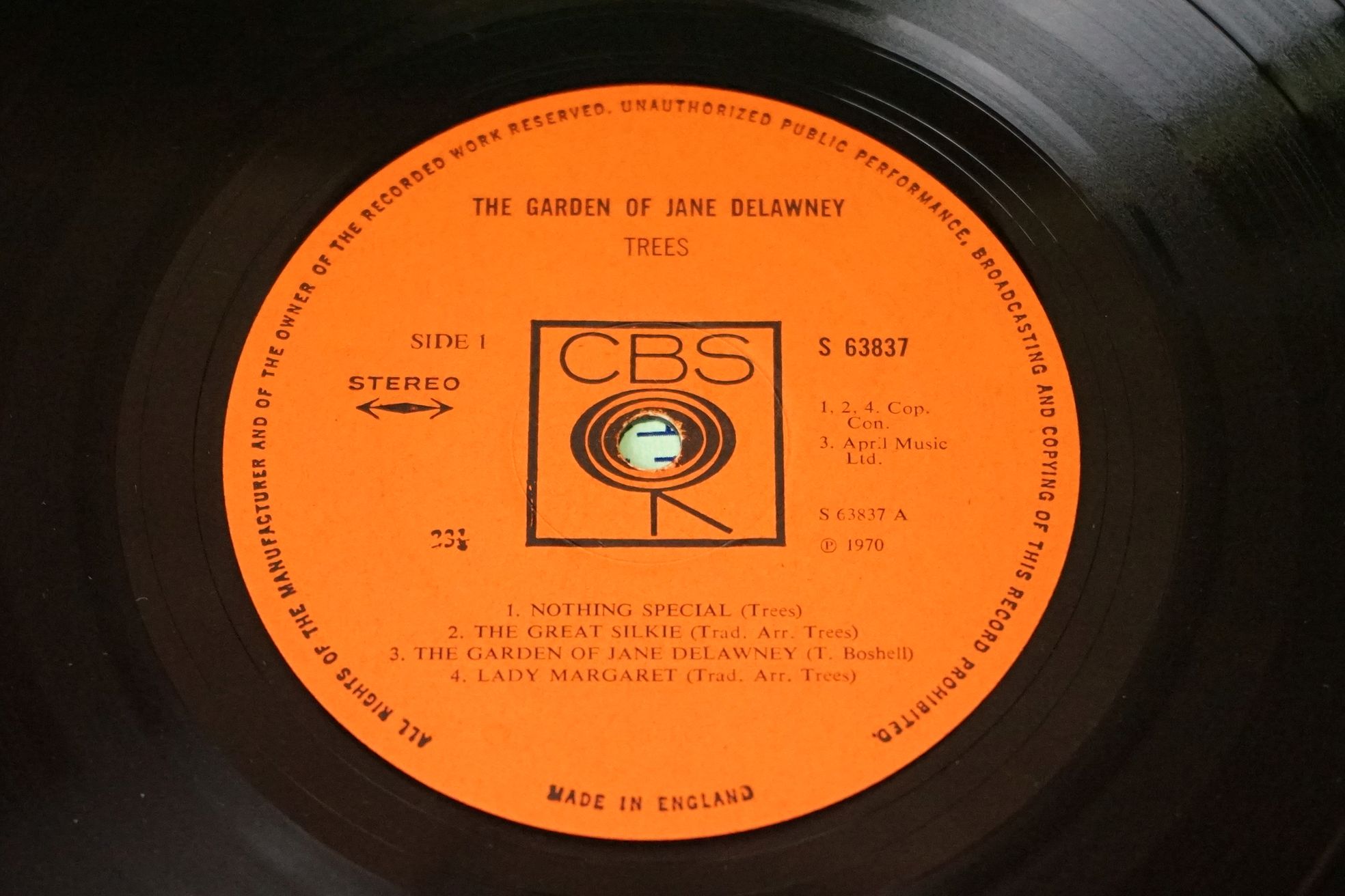 Vinyl - Trees The Garden Of Jane Delawney on CBS 63837 Stereo. Sleeve & Vinyl Vg+ - Image 3 of 6