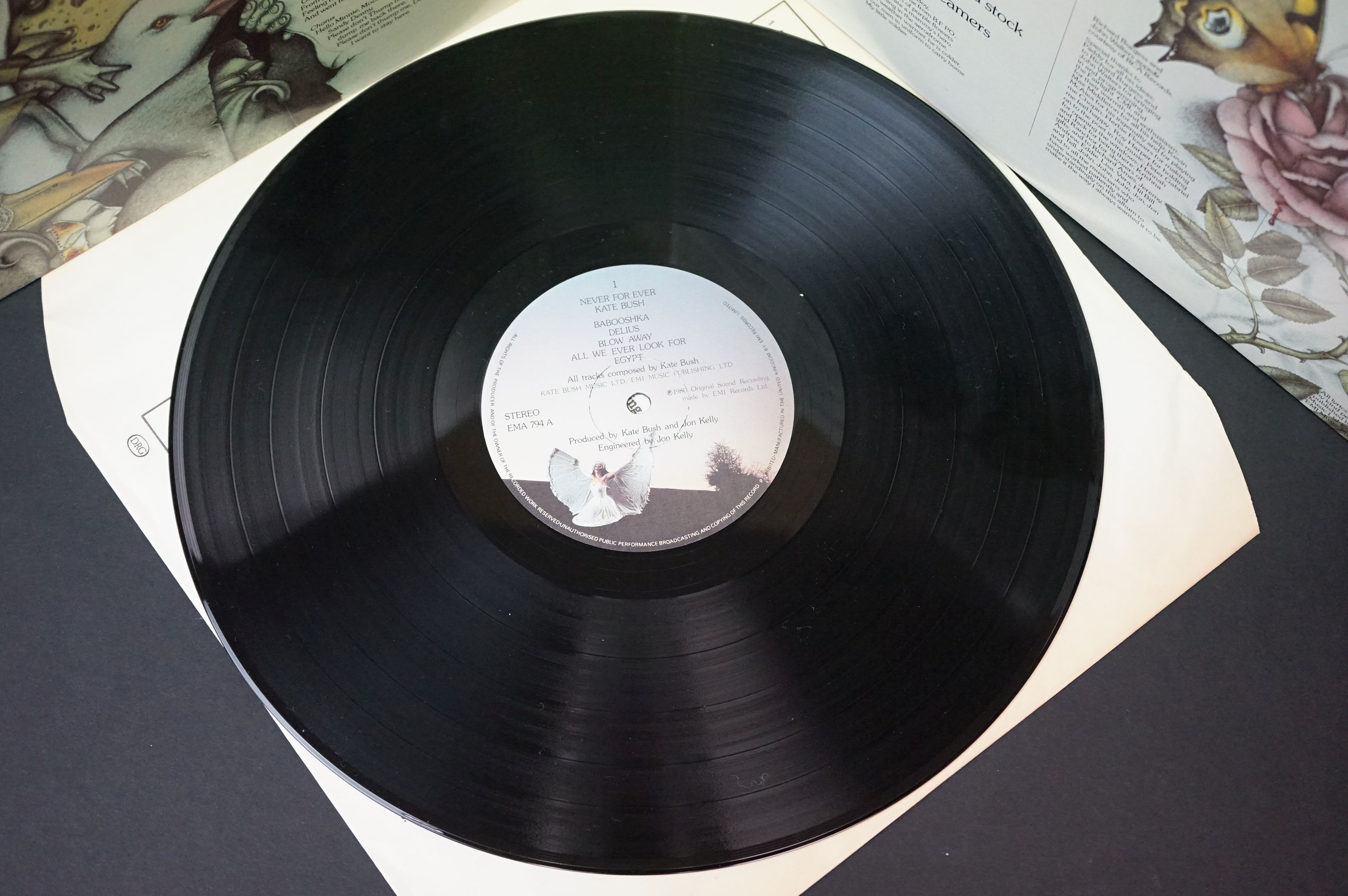 Vinyl - 2 Kate Bush LPs to include The Kick Inside (EMC 3223) and Never For Ever (EMA 794) sleeves & - Image 4 of 10