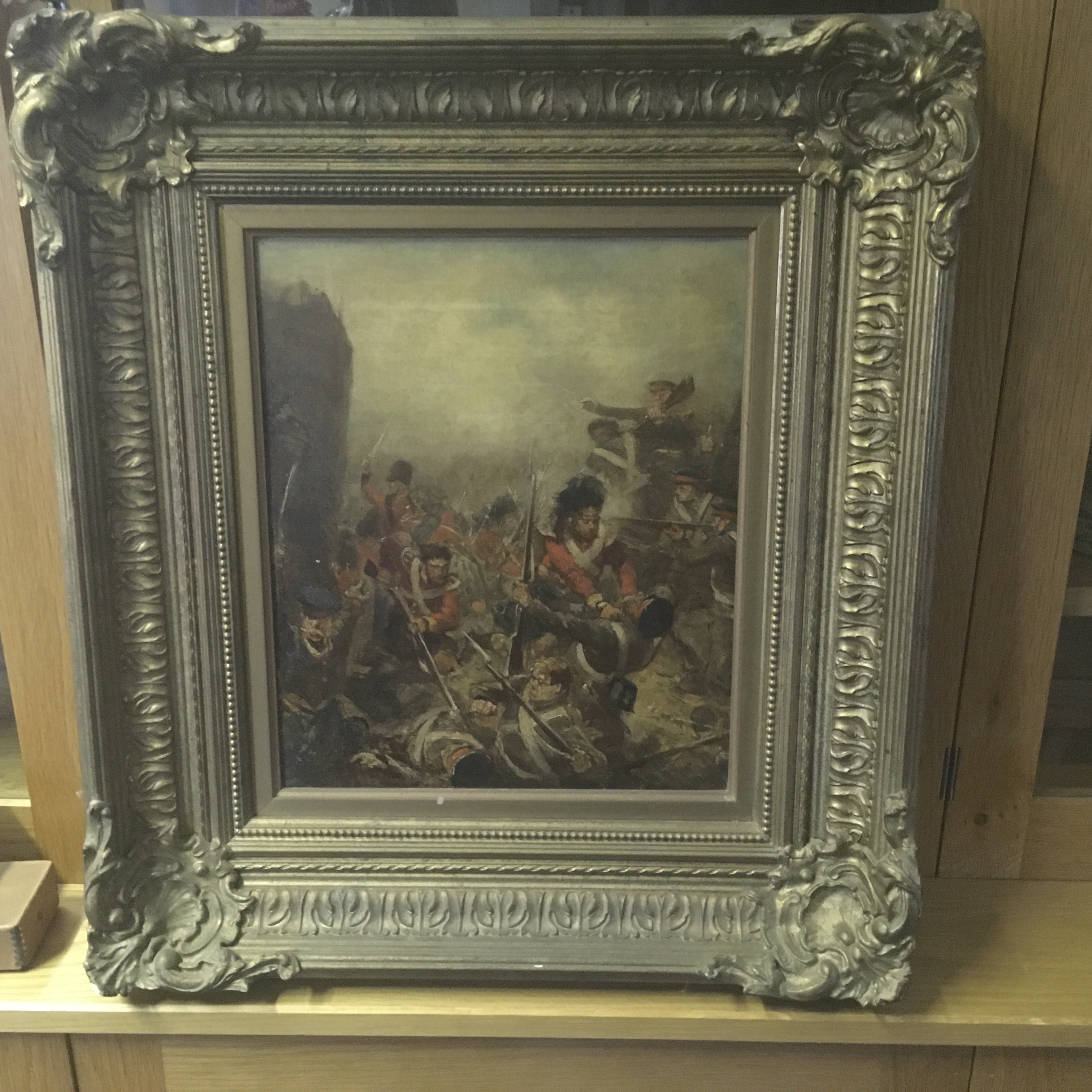 Robert Alexander Hillingford, Oil on canvas In The Midst of Battle, 34cm x 28cm in gilt frame - Image 2 of 4