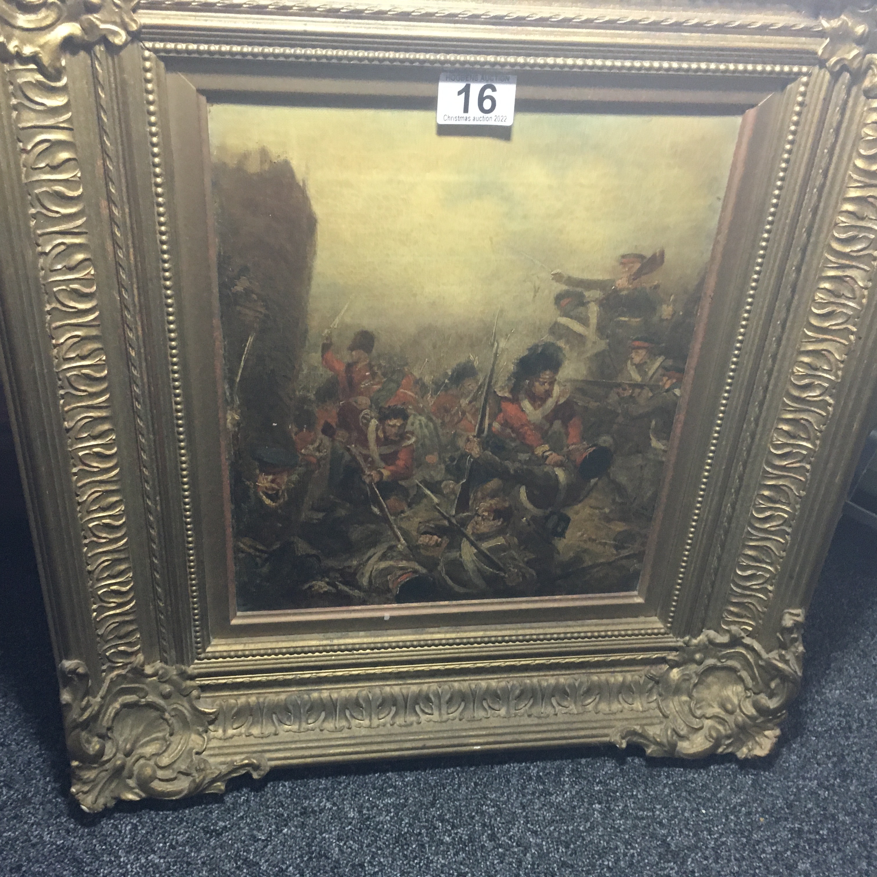 Robert Alexander Hillingford, Oil on canvas In The Midst of Battle, 34cm x 28cm in gilt frame - Image 3 of 4