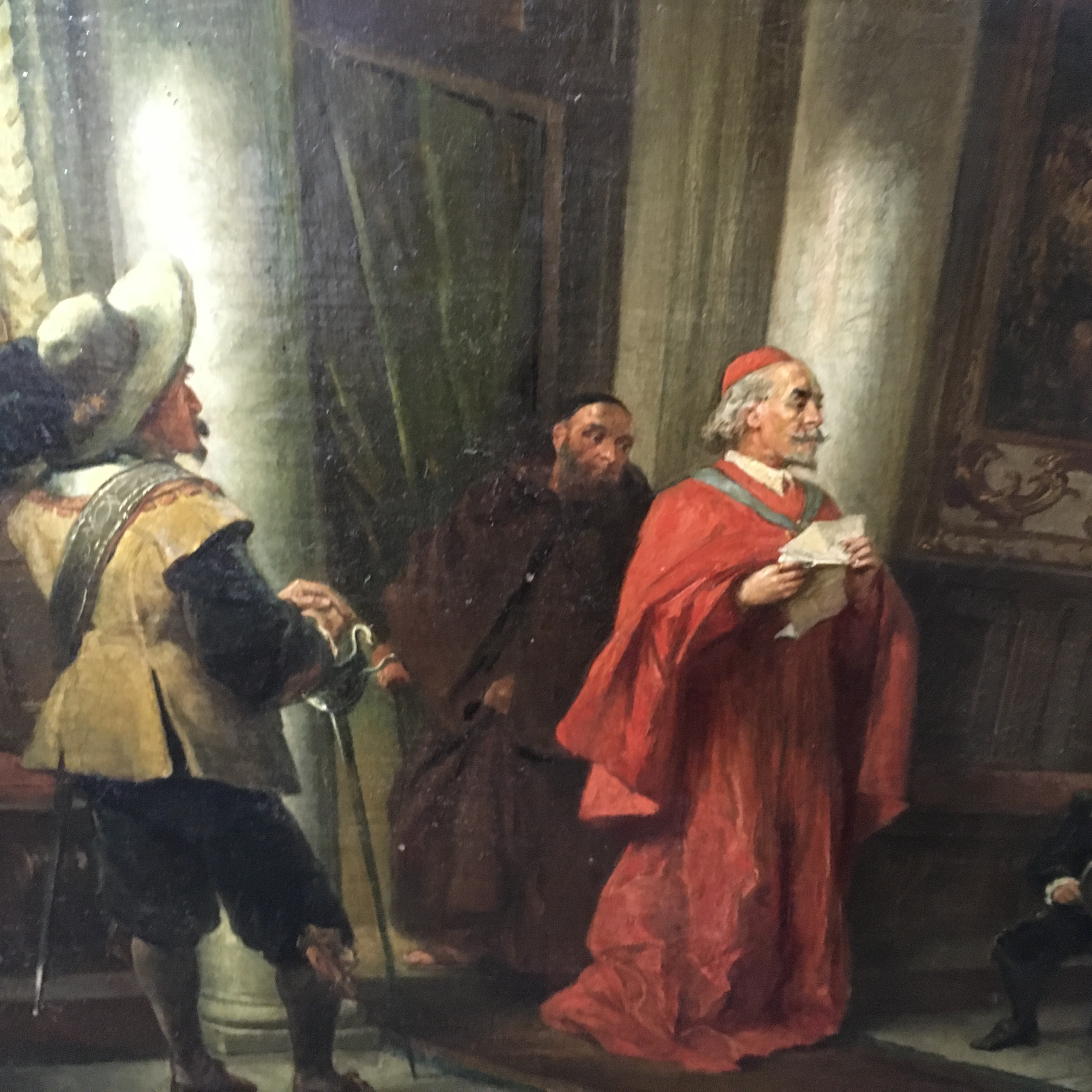 Robert Alexander Hillingford, Oil on canvas, Supplicants before Richelieu, 51cm x 66cm, gilt - Image 3 of 6