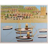 Bryan PEARCE (British 1929-2006) St Ives from Smeaton's Pier (1974), Silkscreen print, Signed and