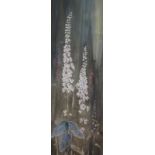 Joan M WADSWORTH (British 20th Century) Foxgloves, Watercolour Signed lower right, 27.25" x 9" (69cm