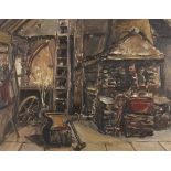 Claude KITTO (British 1913-1996) Forge at Wembury, Oil on board, Titled verso, 13.5" x 17.75" (