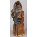 Gordon ROBERTSON (British 1950 - 2018) Abstract Tower, Pottery with a brown glaze, 15" (38cm) high
