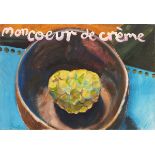 BEER (20th/21st Century) Mon Coeur de Creme, Acrylic on canvas, Signed lower left, 9.5" x 13.75" (