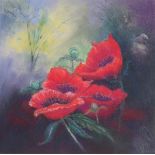 Judith GREEN (British 20th/21st Century) Poppies, Pastel, Signed with initials lower right, artist