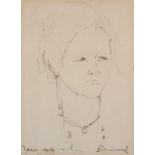 Italian School 20th Century Jean -portrait of a young woman, Pencil on paper, Indistinctly titled