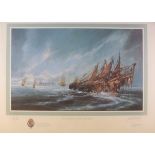 Ben MAILE (British 1922-2017) The Sinking of the Mary Rose, Lithograph, Signed in pencil and