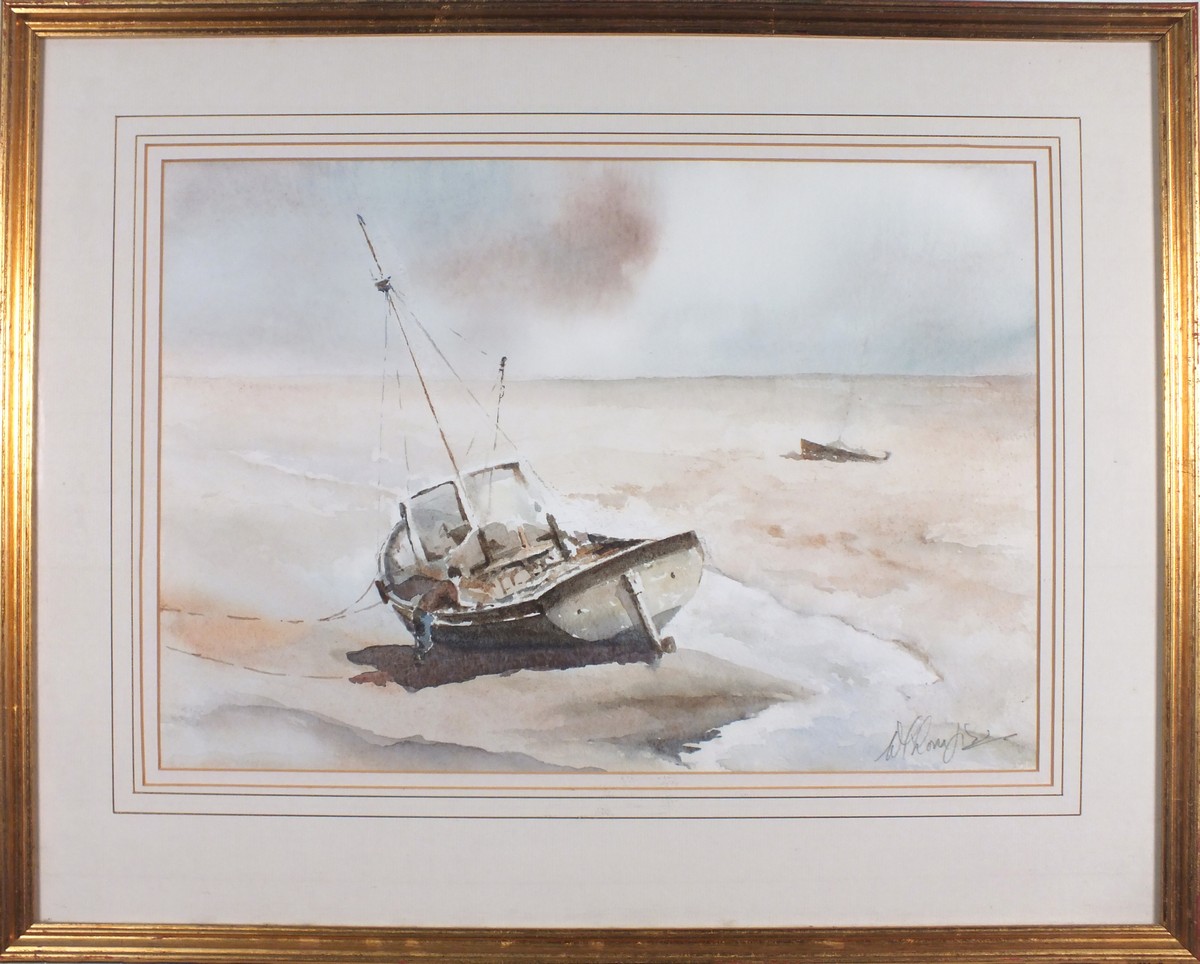 Claude KITTO (British 1913-2004) Scrubbing Down - Low Tide Mevagissey, Watercolour, Signed lower - Image 7 of 8
