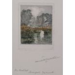 Claude Hamilton ROWBOTHAM (British 1864-1949) The Reedbed Swanpool, Falmouth, Etching in colours,