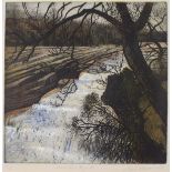 Piers BROWNE (British b. 1942) Lower Force Aysgarth, Lithograph, Signed, dated '76 and titled in