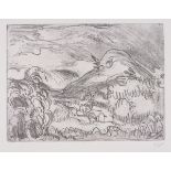 Bernard Howell LEACH (British 1889-1979) Karuizawa, Raging Winds/Wind on the Hill, Etching,