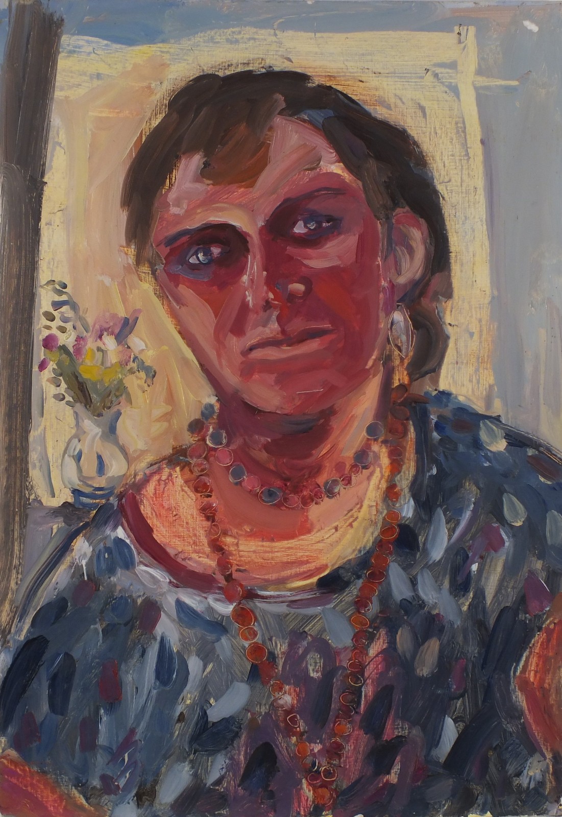 Zoe CAMERON (British b. 1959) Paula from Penzance - portrait, Oil on card, Titled verso, 20" x 13.